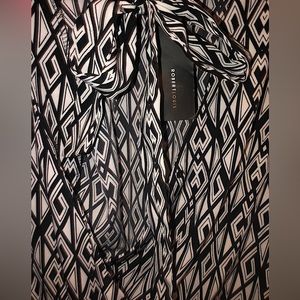 Robert Louis Black & White Jumpsuit With Belt | M